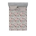 thumbnail image 1 of Ambesonne Flower Fitted Sheet & Pillow Sham Set, Blossoms and Dragonflies, Queen, Multicolor, 1 of 2