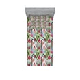 thumbnail image 1 of Ambesonne Flower Fitted Sheet & Pillow Sham Set, Botanic Cactus Desert, Twinxl, Multicolor, 1 of 2