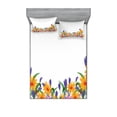 thumbnail image 1 of Ambesonne Flower Fitted Sheet & Pillow Sham Set, Cartoon Garden Tulips, Full, Multicolor, 1 of 2