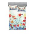 thumbnail image 1 of Ambesonne Flower Fitted Sheet & Pillow Sham Set, Composition of Plants, Queen, Multicolor, 1 of 3