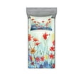 thumbnail image 1 of Ambesonne Flower Fitted Sheet & Pillow Sham Set, Composition of Plants, Twin, Multicolor, 1 of 2