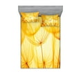 thumbnail image 1 of Ambesonne Flower Fitted Sheet & Pillow Sham Set, Dandelion Summer Garden, Queen, Merigold and White, 1 of 2