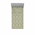 thumbnail image 1 of Ambesonne Flower Fitted Sheet & Pillow Sham Set, Doodle Style Spring Bloom, Twinxl, Sepia Black and White, 1 of 3