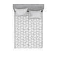 thumbnail image 1 of Ambesonne Flower Fitted Sheet & Pillow Sham Set, Greyscale Rose Blooms, Queen, Pale Grey White, 1 of 2
