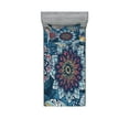 thumbnail image 1 of Ambesonne Flower Fitted Sheet & Pillow Sham Set, Modern Complex Design, Twinxl, Multicolor, 1 of 2