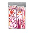thumbnail image 1 of Ambesonne Flower Fitted Sheet & Pillow Sham Set, Pink Florals Leaves Buds, Full, Pale Pink Orange, 1 of 2