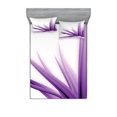 thumbnail image 1 of Ambesonne Flower Fitted Sheet & Pillow Sham Set, Purple Ombre Lotus Art, Queen, Purple and White, 1 of 2
