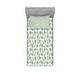 thumbnail image 1 of Ambesonne Flower Fitted Sheet & Pillow Sham Set, Repeating Floral Art, Twin, Grey Apple Green, 1 of 2