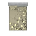 thumbnail image 1 of Ambesonne Flower Fitted Sheet & Pillow Sham Set, Retro Floral, Queen, Beige Brown, 1 of 3