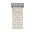 thumbnail image 1 of Ambesonne Flower Fitted Sheet & Pillow Sham Set, Rocks Flowers Leaves Sketch, Twin, Cream and Brown, 1 of 2