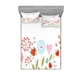 thumbnail image 1 of Ambesonne Flower Fitted Sheet & Pillow Sham Set, Romantic Hearts Design, Full, Multicolor, 1 of 2
