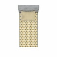 thumbnail image 1 of Ambesonne Flower Fitted Sheet & Pillow Sham Set, Simplistic Nature Growth, Twinxl, Earth Yellow and Grey, 1 of 2
