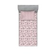 thumbnail image 1 of Ambesonne Flower Fitted Sheet & Pillow Sham Set, Sketchy Flowers on Soft Pink, Twin, Seal Brown Pale Pink, 1 of 2