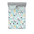 thumbnail image 1 of Ambesonne Flower Fitted Sheet & Pillow Sham Set, Spring Season Nature Art, Queen, Multicolor, 1 of 2