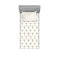thumbnail image 1 of Ambesonne Flower Fitted Sheet & Pillow Sham Set, Vintage Style Lilies, Twin, Yellow and White, 1 of 2
