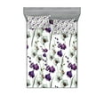 thumbnail image 1 of Ambesonne Flower Fitted Sheet & Pillow Sham Set, Wild Orchid Bloom, Full, Purple White, 1 of 2
