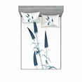 thumbnail image 1 of Ambesonne Flower Fitted Sheet & Pillow Sham Set, X-Ray View of a Blossom, Full, Teal White, 1 of 2