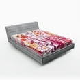 thumbnail image 1 of Ambesonne Flower Fitted Sheet, Pink Florals Leaves Buds, Queen Size, Pale Pink Orange, 1 of 3