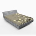 thumbnail image 1 of Ambesonne Flower Fitted Sheet, Retro Floral, Queen Size, Beige Brown, 1 of 2