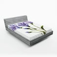 thumbnail image 1 of Ambesonne Flower Fitted Sheet, Romantic Summer, Queen Size, White Violet Green, 1 of 2