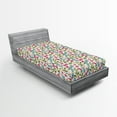 thumbnail image 1 of Ambesonne Flower Fitted Sheet, Shabby Plant Leaves Buds, Twin XL Size, Pink and Blue, 1 of 3