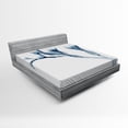 thumbnail image 1 of Ambesonne Flower Fitted Sheet, Uv Style X-ray Plant Motif, Full Size, Teal White, 1 of 2