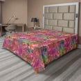 thumbnail image 1 of Ambesonne Flower Flat Bedding Sheet Soft Top Sheet, Romance Flowers Retro Effect, King, Mauve Taupe Green and Pink, 1 of 1