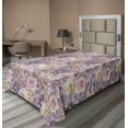 thumbnail image 1 of Ambesonne Flower Flat Bedding Sheet Soft Top Sheet, Roses Lilies Lilacs Print, Twin XL, Mauve Pale Pink and Khaki, 1 of 1