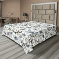thumbnail image 1 of Ambesonne Flower Flat Bedding Sheet Soft Top Sheet, Simple Floral Petals Print, Full, Taupe Grey and Slate Blue, 1 of 1