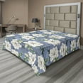 thumbnail image 1 of Ambesonne Flower Flat Bedding Sheet Soft Top Sheet, Summer Floral Print Garden, King, Ceil Blue Green and Cream, 1 of 1