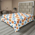 thumbnail image 1 of Ambesonne Flower Flat Sheet, Blooming Petal and Leaf, Queen Size, Pale Orange Cobalt Blue, 1 of 1