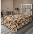 thumbnail image 1 of Ambesonne Flower Flat Sheet, Blooming Romantic Rose, Twin Size, Brown Beige, 1 of 1