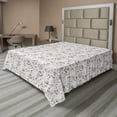 thumbnail image 1 of Ambesonne Flower Flat Sheet, Blossom Pattern on Off White, Full Size, Dried Rose Salmon, 1 of 1