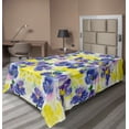 thumbnail image 1 of Ambesonne Flower Flat Sheet, Butterfly Violet Field, Twin Size, Yellow Purple, 1 of 1