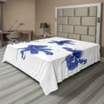thumbnail image 1 of Ambesonne Flower Flat Sheet, Oriental Art, Queen Size, Dark Violet, 1 of 1