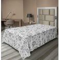 thumbnail image 1 of Ambesonne Flower Flat Sheet, Rotary Round Rings Dots, TwinXL Size, White, 1 of 1