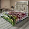 thumbnail image 1 of Ambesonne Flower Flat Sheet, Spring Blooming Nature, California King, Pink Green, 1 of 1