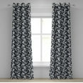 thumbnail image 1 of Ambesonne Flower Garden Grommet Curtain, Vintage Blossoms, 50" x 84", Black White Dimgrey, 1 of 6