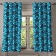 thumbnail image 1 of Ambesonne Flower Grommet Curtain, Abstract Summer Design, 50" x 63", Petrol Blue and Aqua, 1 of 6