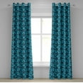 thumbnail image 1 of Ambesonne Flower Grommet Curtain, Abstract Summer Design, 50" x 96", Petrol Blue and Aqua, 1 of 6