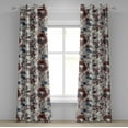 thumbnail image 1 of Ambesonne Flower Grommet Curtain, Art Aquarelle Floral Leaves, 50"x120", Ivory Pale Redwood and Blue, 1 of 5