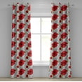 thumbnail image 1 of Ambesonne Flower Grommet Curtain, Bouquet of Spring Blooms, 50" x 72", Green Vermilion Black, 1 of 6