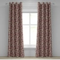 thumbnail image 1 of Ambesonne Flower Grommet Curtain, Floral Pattern with Rose, 50" x 108", Tan Pink Dark Green, 1 of 6