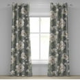 thumbnail image 1 of Ambesonne Flower Grommet Curtain, Grunge Spring Flower Leaves, 50"x84", Peacock Green Cream, 1 of 5