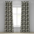 thumbnail image 1 of Ambesonne Flower Grommet Curtain, Monochrome Spring Growth, 50" x 72", Black and Beige, 1 of 6