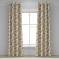 thumbnail image 1 of Ambesonne Flower Grommet Curtain, Peony Poppy Bridal Theme, 50" x 120", Pale Orange Green Rose, 1 of 6
