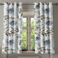 thumbnail image 1 of Ambesonne Flower Grommet Curtain, Simple Floral Petals Print, 50"x63", Taupe Grey and Slate Blue, 1 of 1