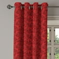 thumbnail image 1 of Ambesonne Flower Grommet Curtain Single Panel, Flowers Leaves and Swirls, 50"x60", Burgundy and Red, 1 of 5