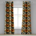 thumbnail image 1 of Ambesonne Flower Grommet Curtain, Summer Bold Petals Floral, 50"x108", Slate Blue Orange and Ivory, 1 of 5