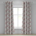 thumbnail image 1 of Ambesonne Flower Grommet Curtain, Windy April Weather, 50" x 72", Coral Black, 1 of 6